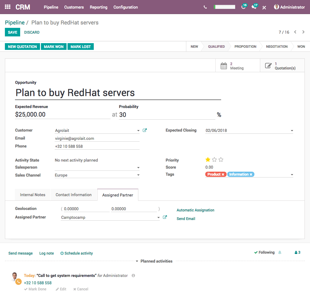 odoo crm software crm software